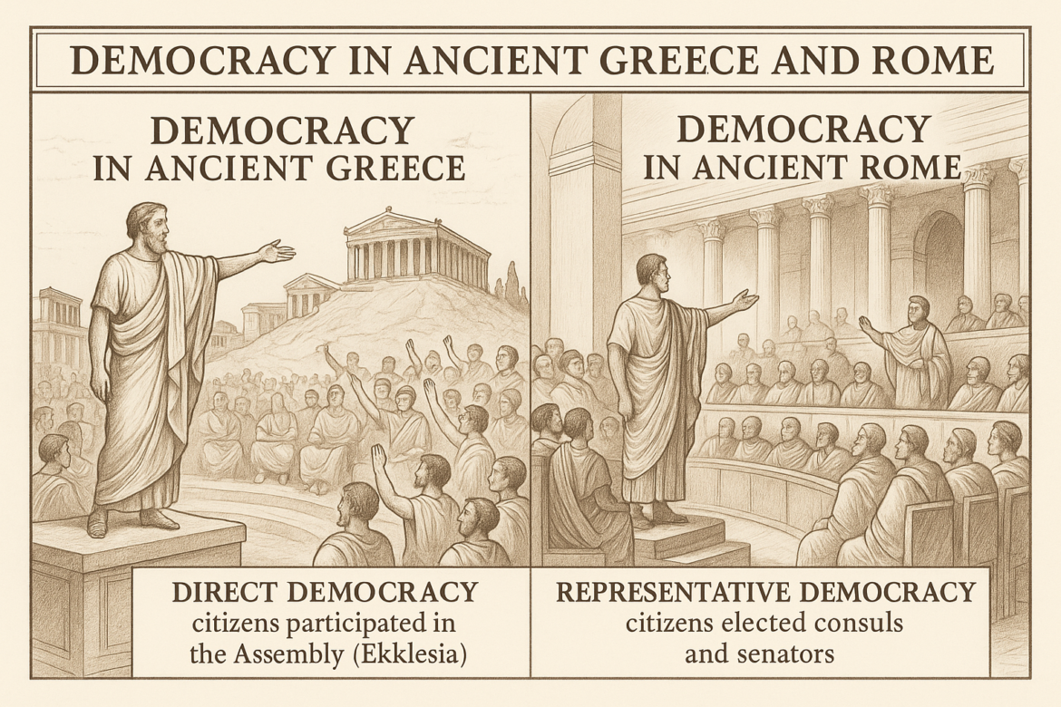 Grecia y Roma como orígenes de la democracia: De quién es?